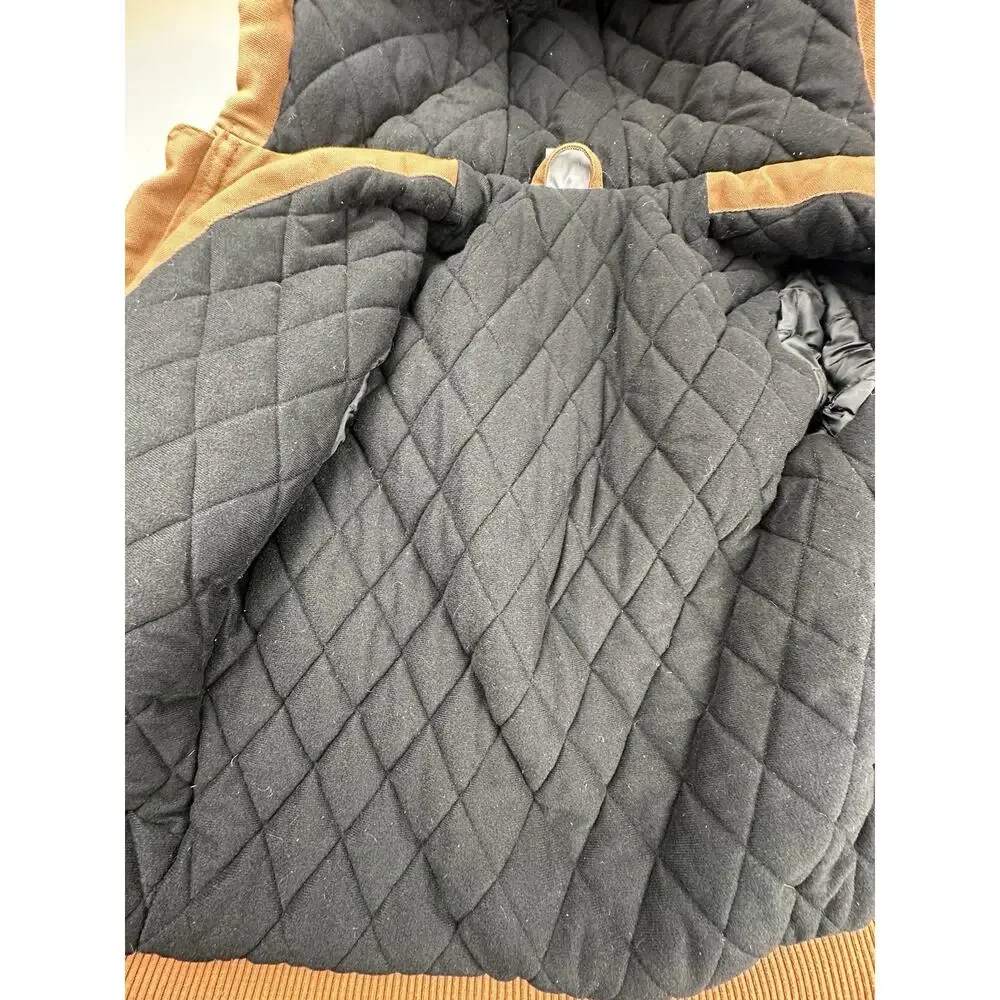 Carhartt Jacket Quilt Lined YOUTH Size M (10/12) BRN Brown Hooded